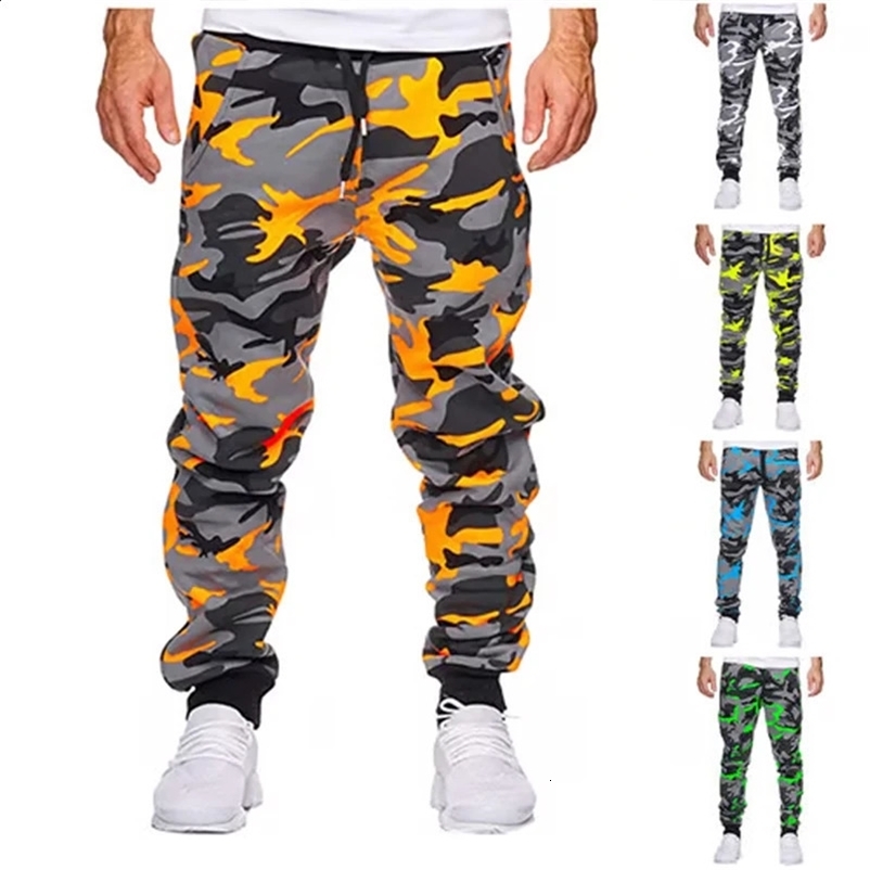 Men Trousers Casual Jogger Camouflage Ankle Banded Mid Waist Male Fashion Cargo Casual Pants Cool Sports Streetwear Autumn 240810