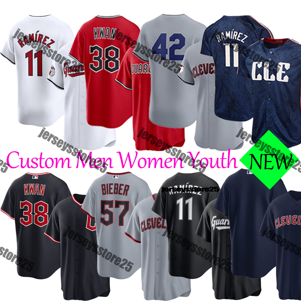 #57 Shane Bieber Baseball Jersey Guardians #11 Jose Ramirez Josh Naylor Jersey Andres Gimenez Tanner Bo Naylor Kyle Manzardo Brayan Rocchio Kwan Gavin Williams Jersey