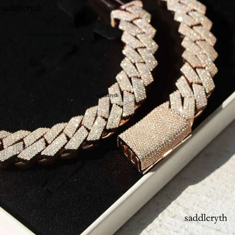 Necklaces Men Pendant Kibo Custom Hip Hop Necklace Jewelry Vvs Sterg Sier Def 20mm Dia Moissanite 14k Rose Plated Cuban k Chain