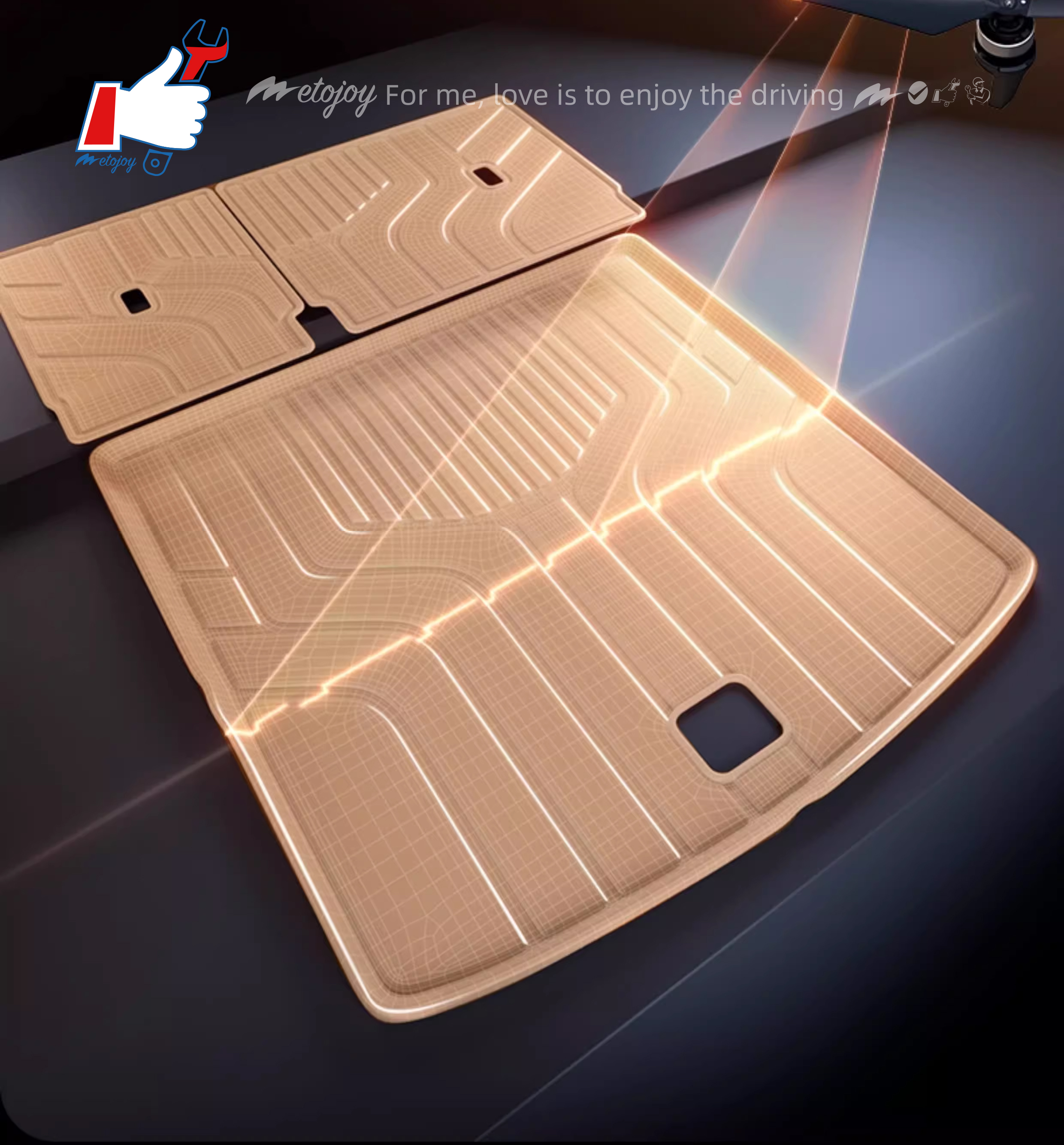 For AVATR 07 2024 Car Trunk Mat Custom Fit Cargo Mat 3D Shaped Trunk Liner TPE Trunk Protection Mat Chair-Back Protection Mat Rear Trunk Mat Easy Clea