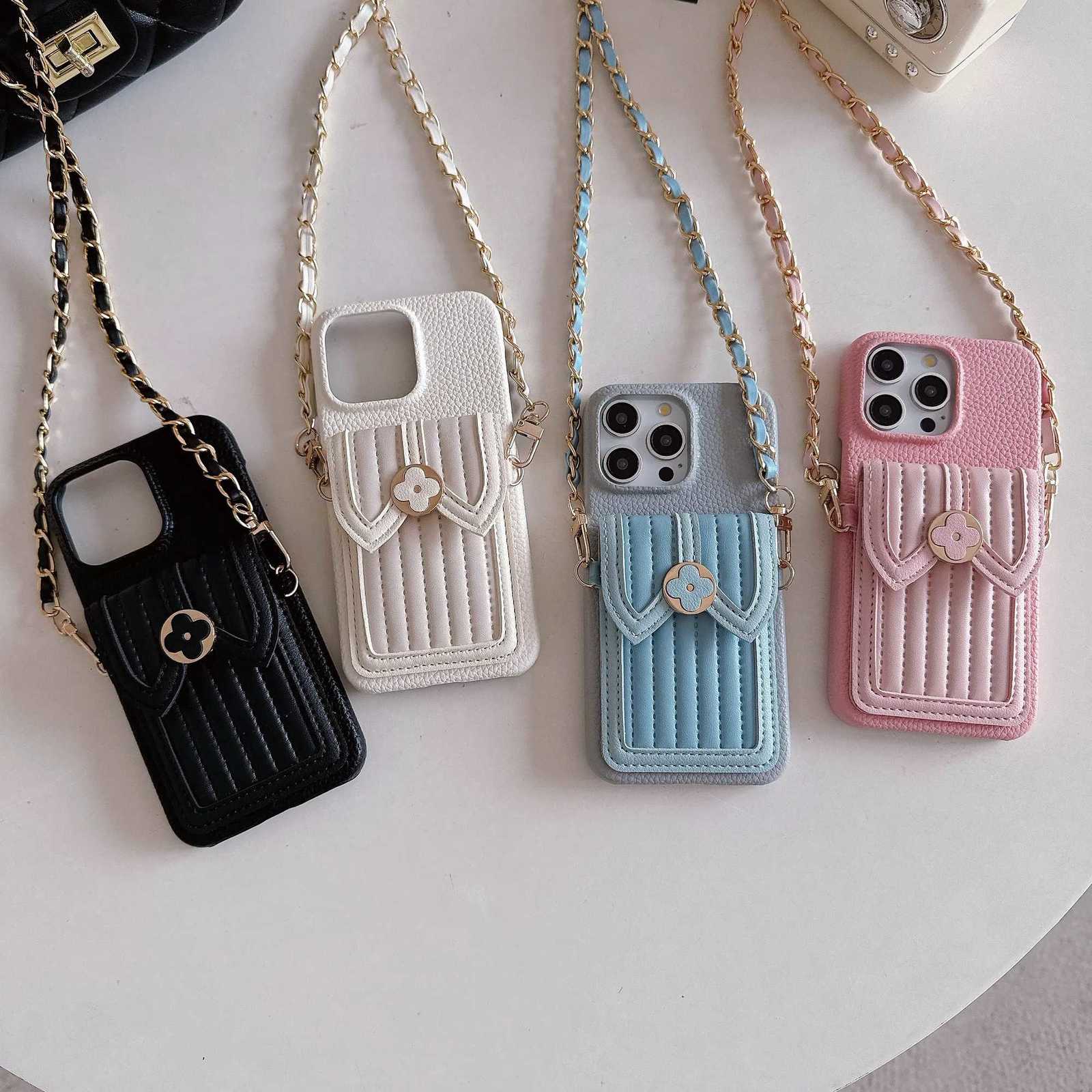 Luxury Crossbody Wallet with Card Holder Phone Case for IPhone 15 14 11 Pro Max 13 12 Mini XR XS Max PU Leather Prntion Cover Y250925