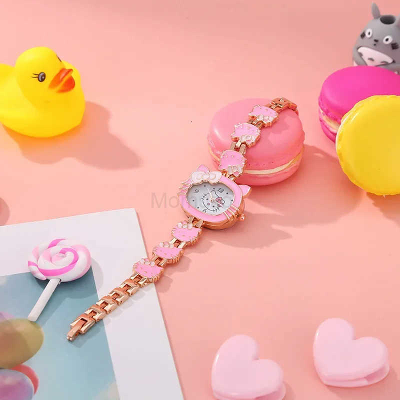 Sanrio Hello Kitty Women Girls Watch Kids Casual Cartoon Electronic Quartz Watches Pink Fashion WristWatch Cute Children Gifts L250925