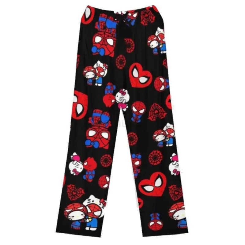 Sanrio Hello Kitty Anime Y2k Kawaii Flannel Pajamas WomenS Warm Woolen Cartoon Casual Home Pants Autumn Winter Fashion Trousers L250925