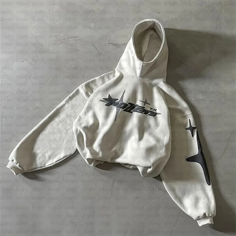 American Fashion High Street Vintage Hoodie Letter Foam Hoodie Men Y2K Goth Harajuku Couple Loose Pullover Casual Sweatshirt Top 250118