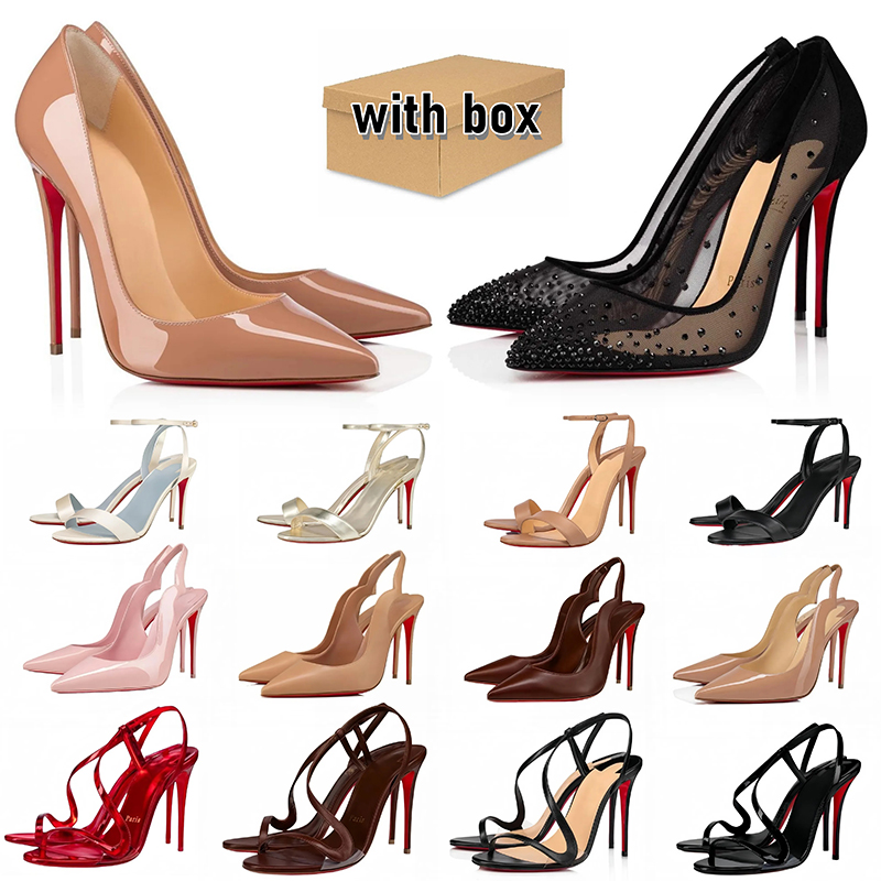 Designer heels Women High Heels Shoes red bottomshoes women Pointed Toe Sandals 6cm 8cm 10cm Stiletto Genuine Nude Black Leather Brand heels with box free shipping