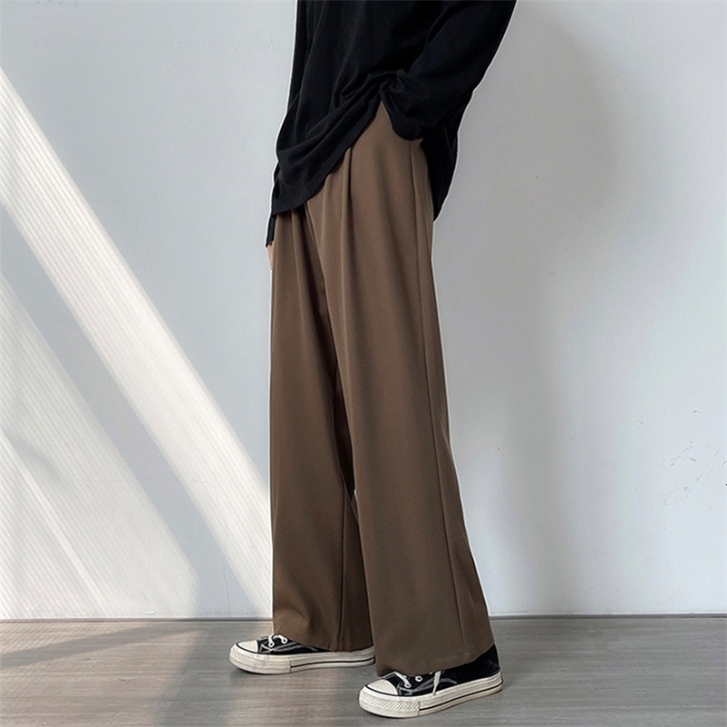Men's Pants Men's casual wide leg suit pants loose straight Trousers Spring/Summer solid color oversized bottom vintage men's clothing 