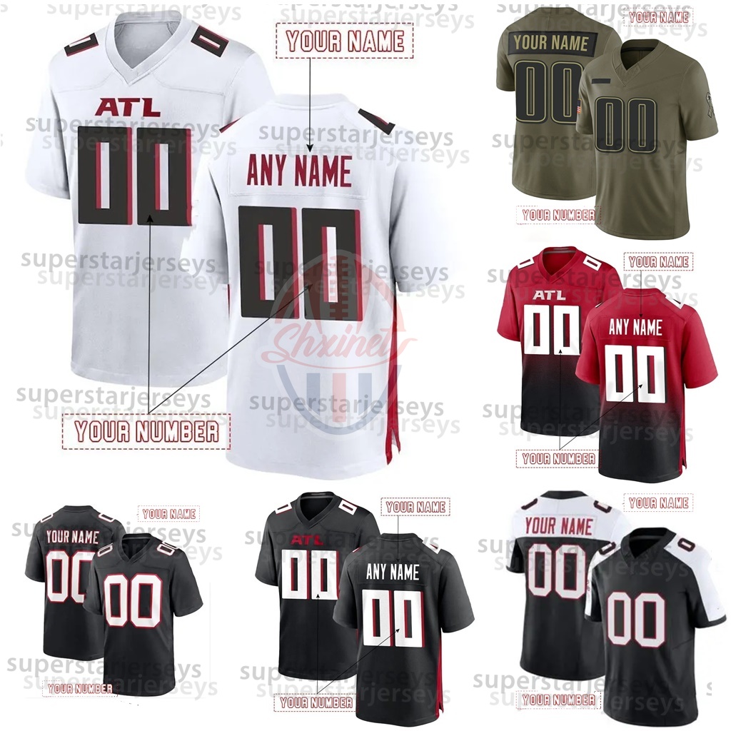 Custom Football Jersey Bijan Robinson Michael Penix Jr. Drake London Jalon Walker Jessie Bates III Xavier Watts Any Name Number