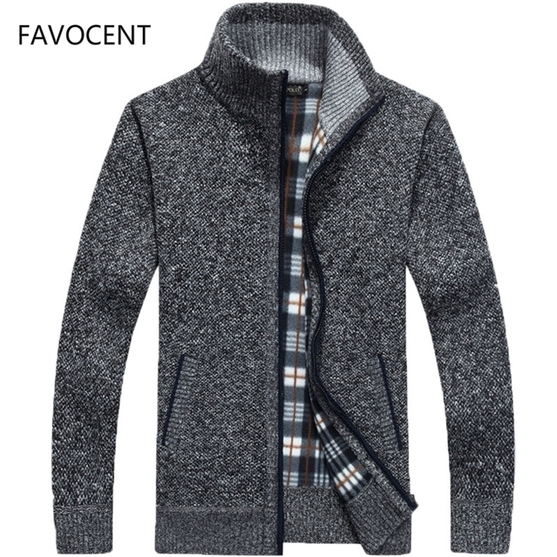 Men's Sweaters Autumn Winter Men's Sweater Coat Faux Fur Wool Sweater Jackets Men Zipper Knitted Thick Coat Warm Casual Knitwear Cardigan 22