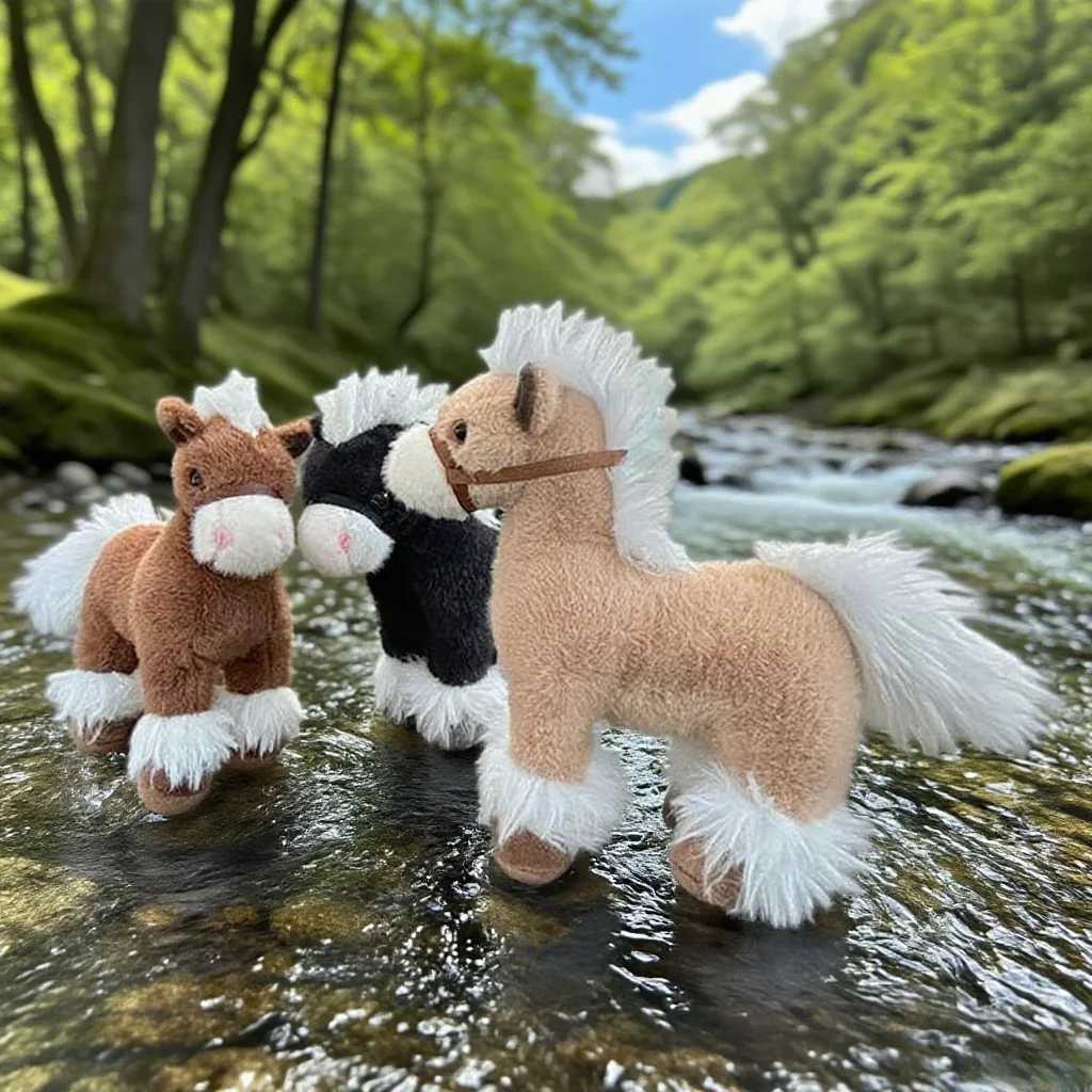 Hot Sale Realistic Horse Plush Toys Soft Stuffed Standing Warhorse Doll Cozy Huggable Animal Doll Cool Desktop Decor Kids Gift C250925