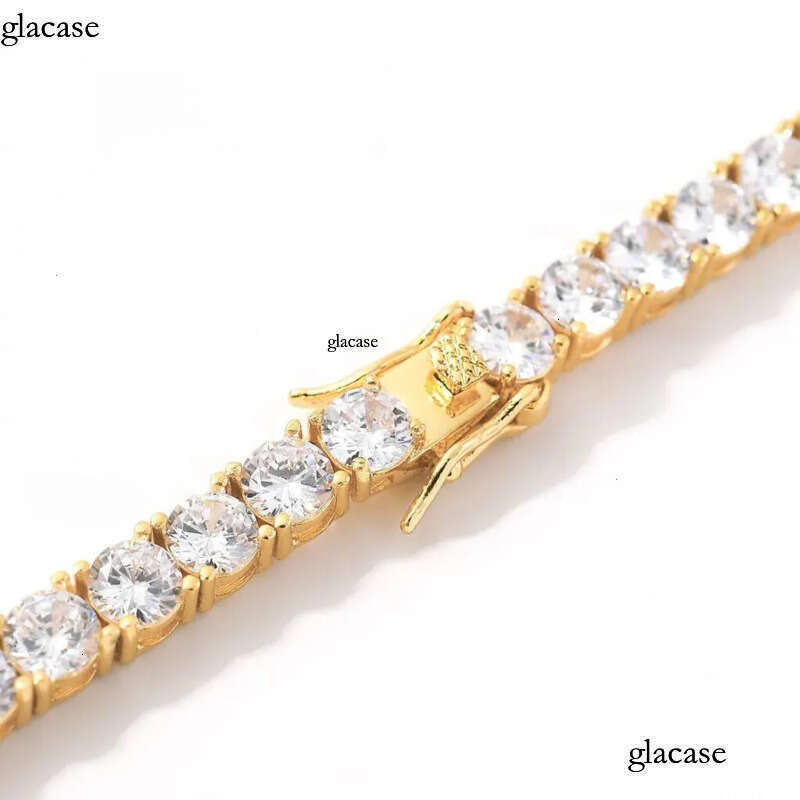 European and American hip-hop necklace, unisex tennis chain, 3mm single-row moissanite necklace