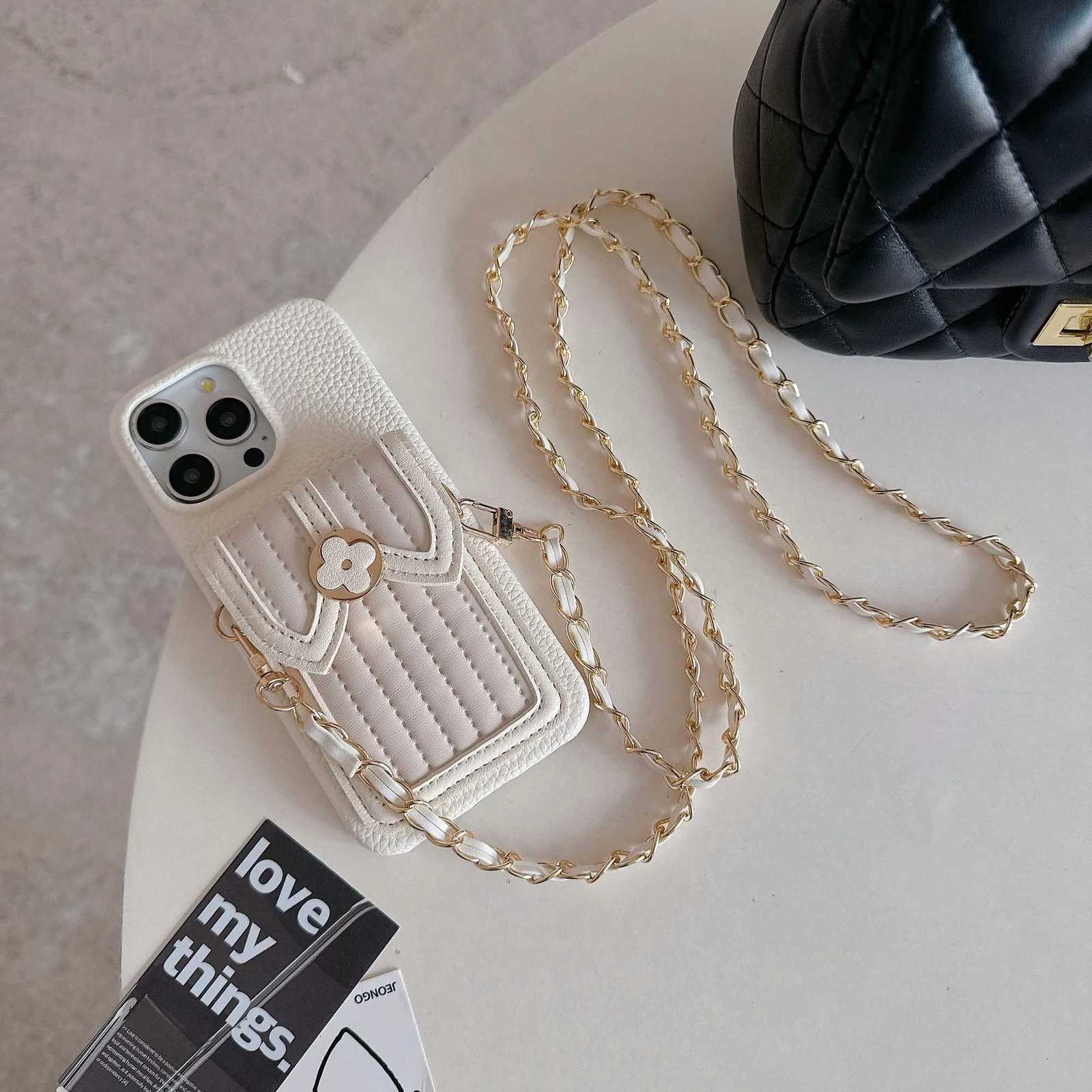 Luxury Crossbody Wallet with Card Holder Phone Case for IPhone 15 14 11 Pro Max 13 12 Mini XR XS Max PU Leather Prntion Cover Y250925