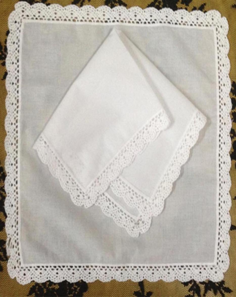 Set of 12 Home Textiles Wedding Handkerchief 3030CM Cotton Ladies Hankies Adults Women Hanky Party Gifts Embroidered Crochet Lace22094463