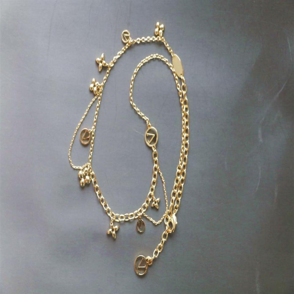 Europe America High Version Lady Women Tassels Many Letter Flower With Chain Charm Blooming Necklace M6485535640702396