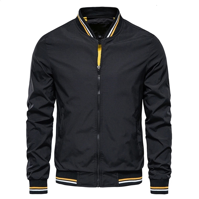 Spring Summer Bomber Jacket Men Black Casual Slim Fit Baseball Mens Jackets Autumn Fashion High Quality Jackets for Men 240809