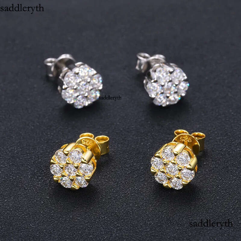 Passed Test Men Women D Color 3mm Moissanite Sterg Sier Gold Bg Dia Studs Earrings Nice Gift