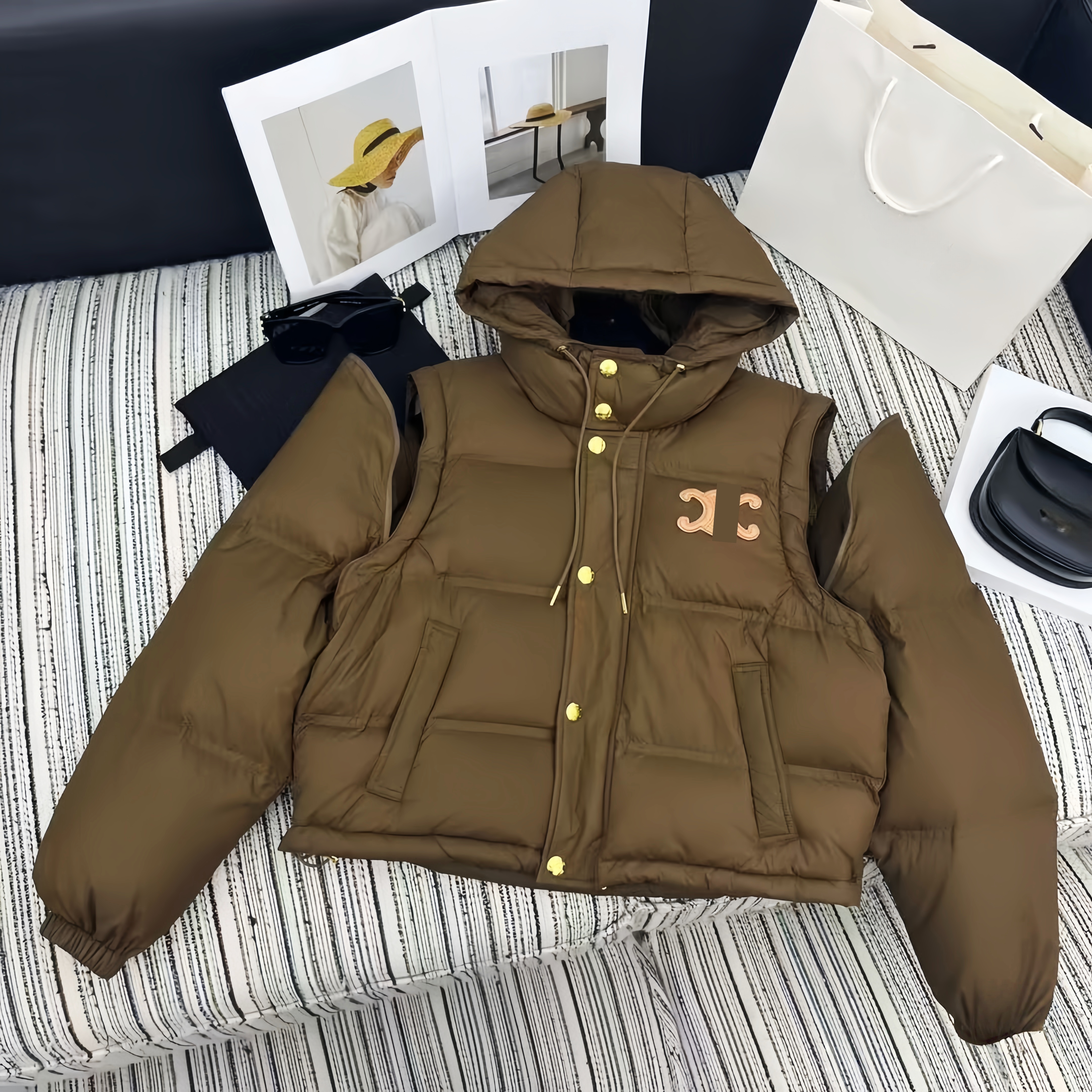 Women Designer Jackets Fashion Down Coat Womens Letter Printed Jacket with Adjustable Waist Lady Outerwear Vest Wear on Both Sides Multi Style Winter down