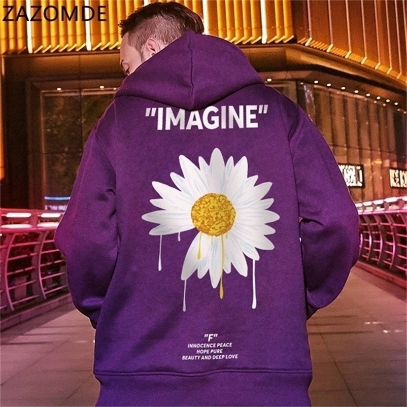 ZAZOMDE Men Sweatshirts Casual Hoodies Autumn Tops Punk Male hoodie Hip hop Harajuku Cool Fashion Hoodies Streetwear men 201127