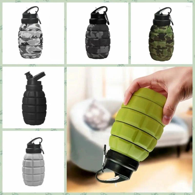 Water Bottles Silicone Retractable Grenade Bottle 580ML Foldable Sports High Temperature Resistant Reuseable Drinking Cup Z260202
