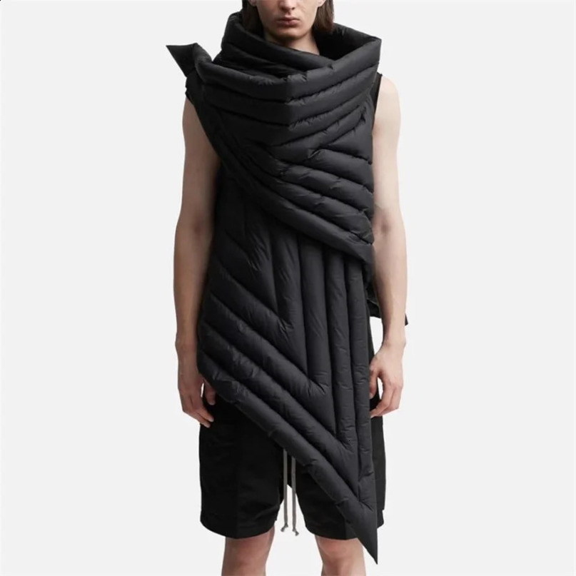 Womens Winter Jacket Asymmetric Quilted Down Coat High Quality Sleeveless Up and Vest y2k Pad Free Delivery 240910