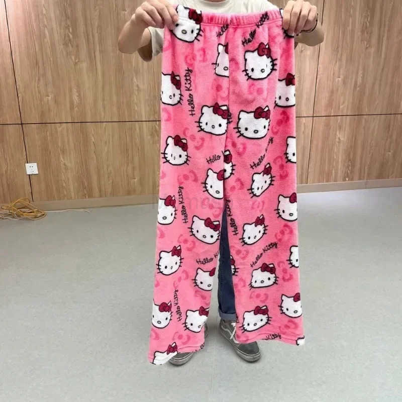 Sanrio Y2K Hello Kitty Pajamas Pants Anime Womens Pajama Pants Cartoon Couple Home Sleepwear Trousers Leisure Home Clothing L2509251