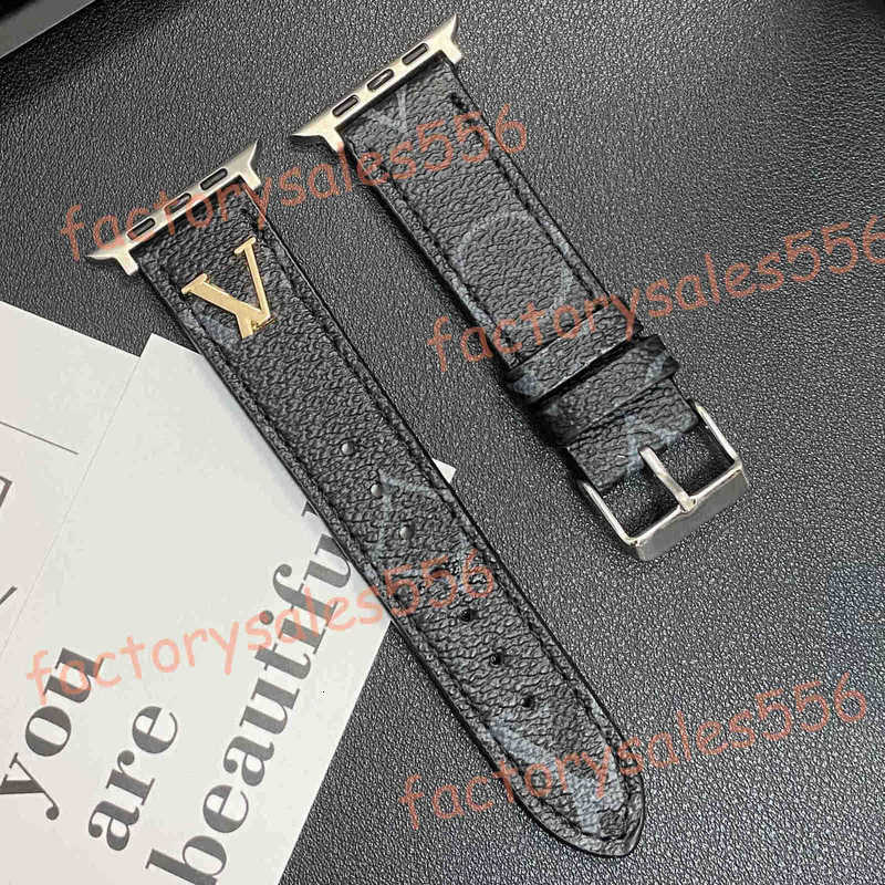 Designer Apple WatchBand 38/40/41/42/44/45/46/49mm Floral Pattern Leather Watch Strap for iwatchs series 10 9 8 7 6 5 4 SE Ultra 2 brand Bracelet Luxury watchband