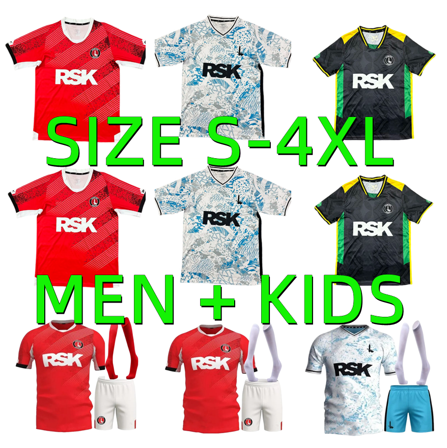 25 26 Charlton Athletic FC Soccer Jerseys 2025 2026 GILLESPHEY LEABURN Football Shirts Men Uniforms Kids Kits