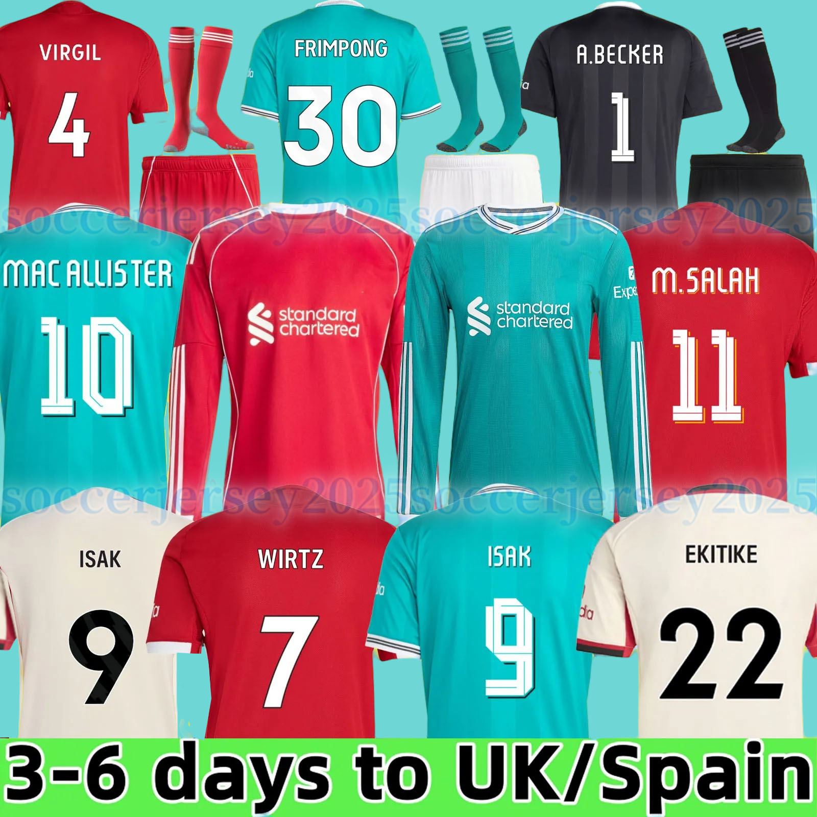 24 25 26 MAC ALLISTER soccer jersey DIOGO JOTA EkitikE 2025 2026 football shirt RIO SZOBOSZLAI A.BECKER FRIMPONG Wirtz Kerkez men kids kit uniforms SALAH ISAK GAKPO 999