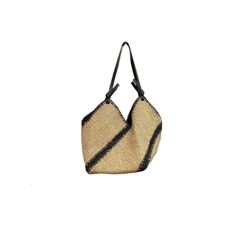 2025 Autumn/Winter New Fashionable Lazy bag Weaving Minimalist Large Capacity Beach Handheld Straw Bag Women's Shoulder Bag Designer Bag