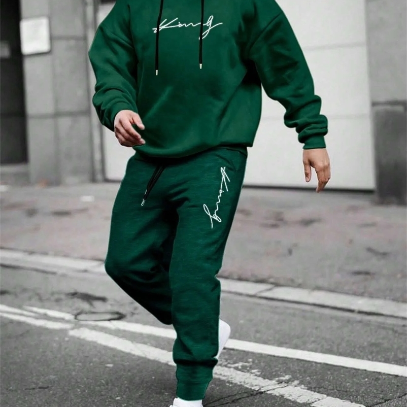 Autumn and winter two-piece mens Drawstring womens track suit hooded set high-quality and comfortable casual pull-out fashion daily 241203