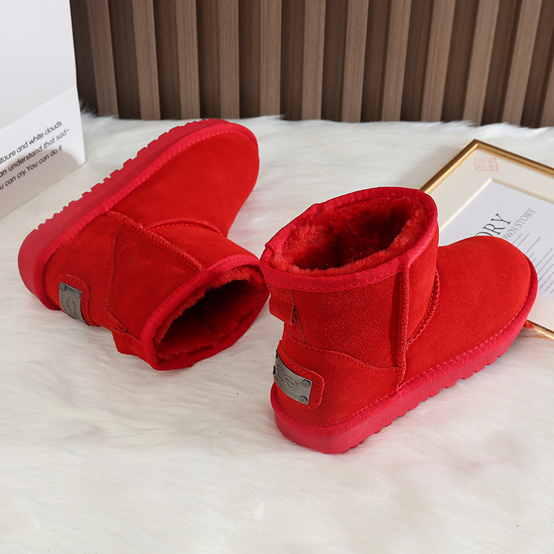CE designer shoes Free shipping oxhide affordable luxury Winter anti slip snow boots with thick plush cotton shoes Exquisite