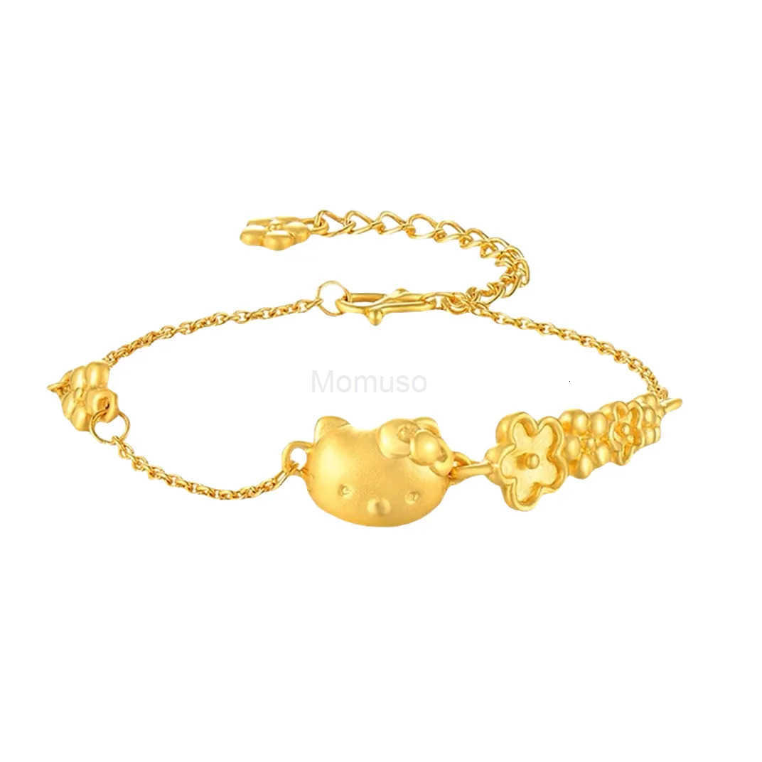 Sanrio Kawaii Sanrio Hello Kitty Bracelet Anime Goldplated Jewelry Girl Fashion Jewelry Holiday Gift L250925
