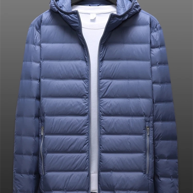 Large Size Winter Hooded Ultra Light Down Jacket Men Windbreaker Outwear 90% White Duck Down Padded Puffer Warm Coat 6XL 7XL 8XL 240911