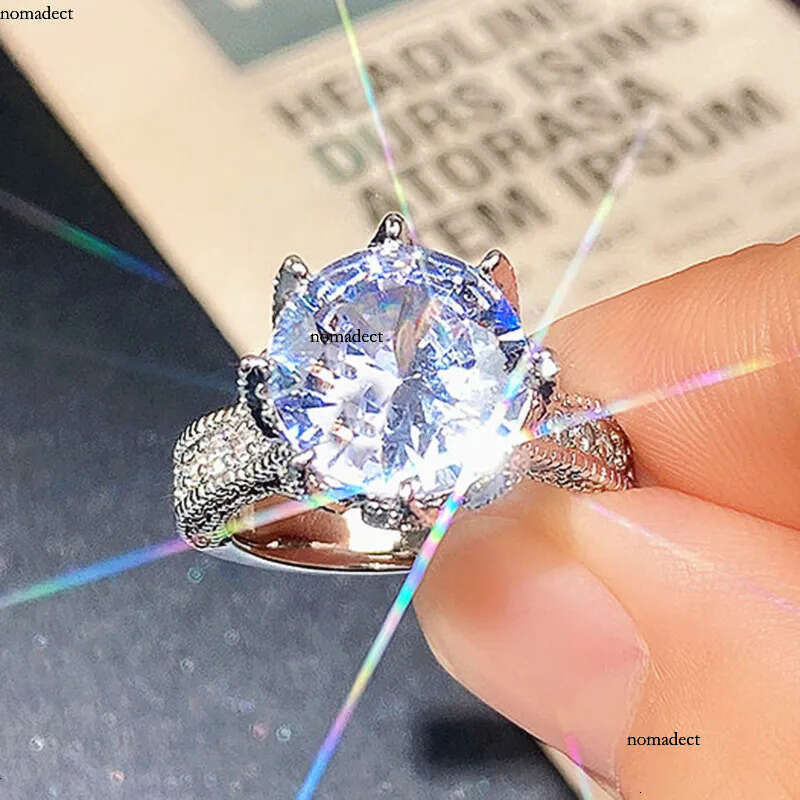 Wedding Oversized Sparkly Zircon Engagement For Women Fashion Dia Ring Jewelry 2d