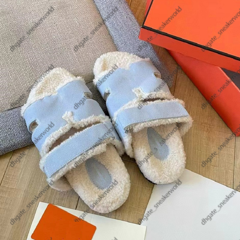 Luxury Fashion Designer Women's Slippers Winter Warm Wool Second Uncle Non slip Slippers Letter Sandals Casual Indoor Hairy Slippers Size 35-42