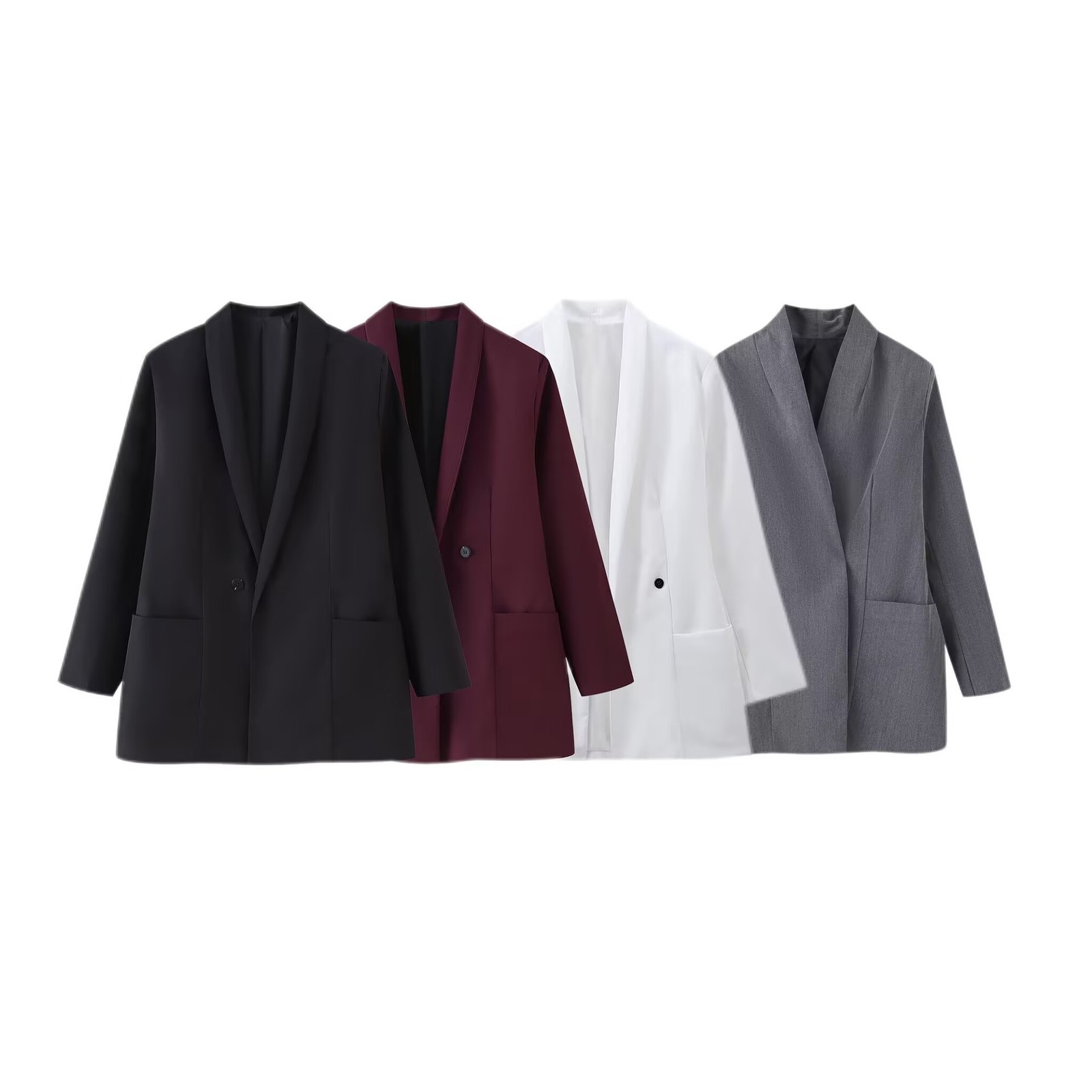 Fashion Womens FourColor Lapel Flared Sleeve Blazer 250924