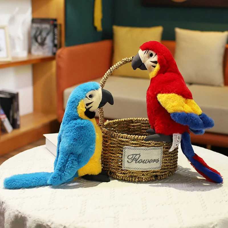 25cm Lifelike Parrot Plush Toy Simulation Macaw Doll Cartoon Stuffed Bird Animal Plush Doll Birthday Gift for Kids Home Decor C250925
