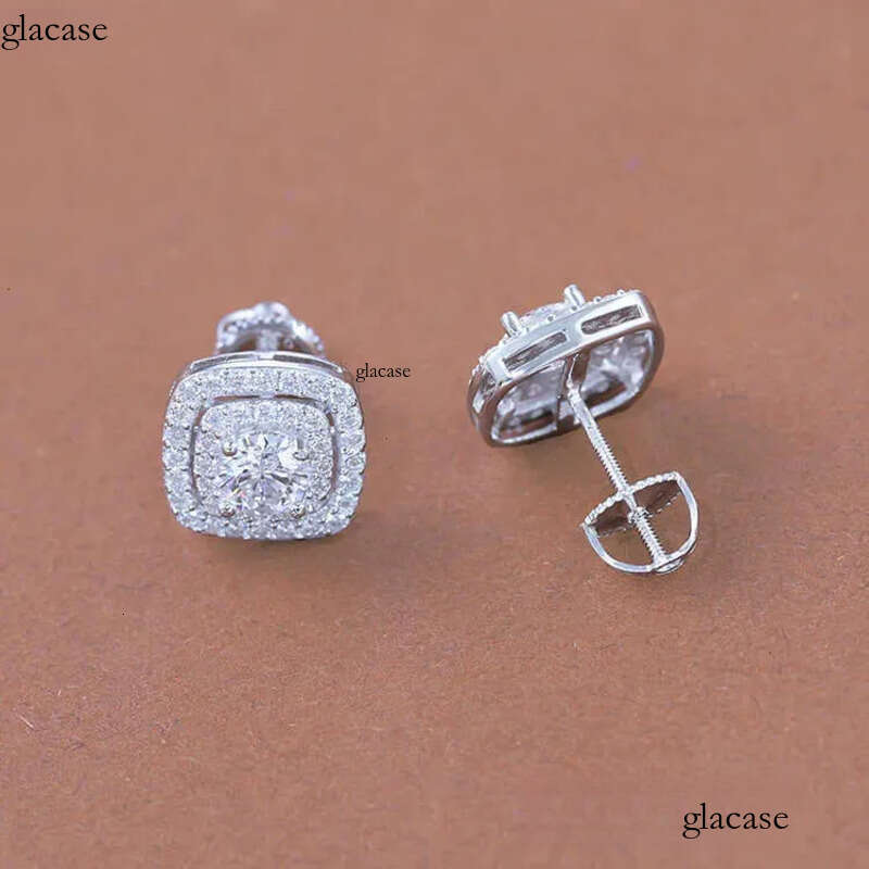 Fashion Fine Jewelry 5mm Round Dia S Sier GRA Moissanite Hip Hop Stud Earrings For Men Women