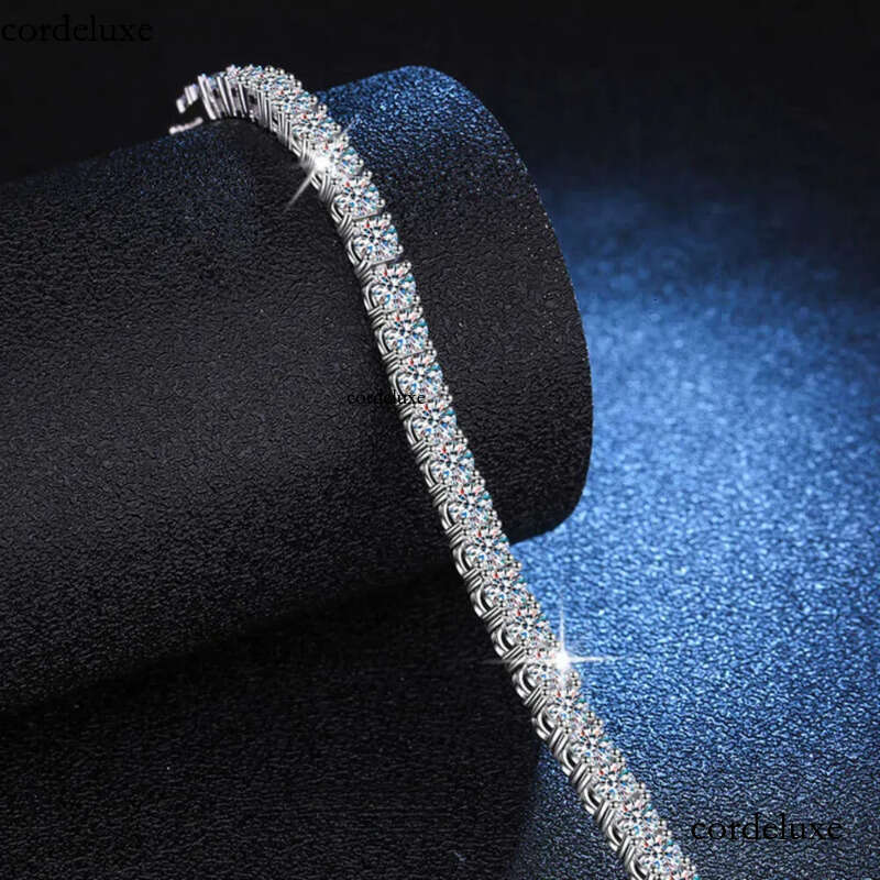 2mm-5mm VVS Dia for Womens Sterg Sier Lab Grown Moissanite Tennis Bracelet ea