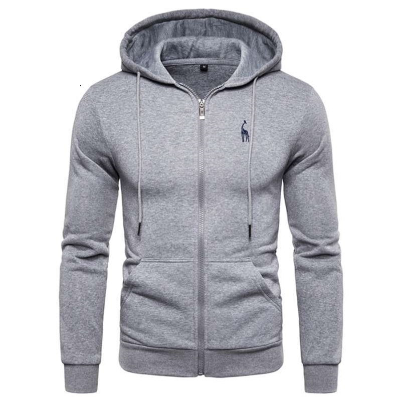 Autumn Winter Cotton Hoodied Mens Sweatshirts Solid Hoody Fleece Thick Hoodies Men Sportswear Zipper Sweatshirts Men 210927