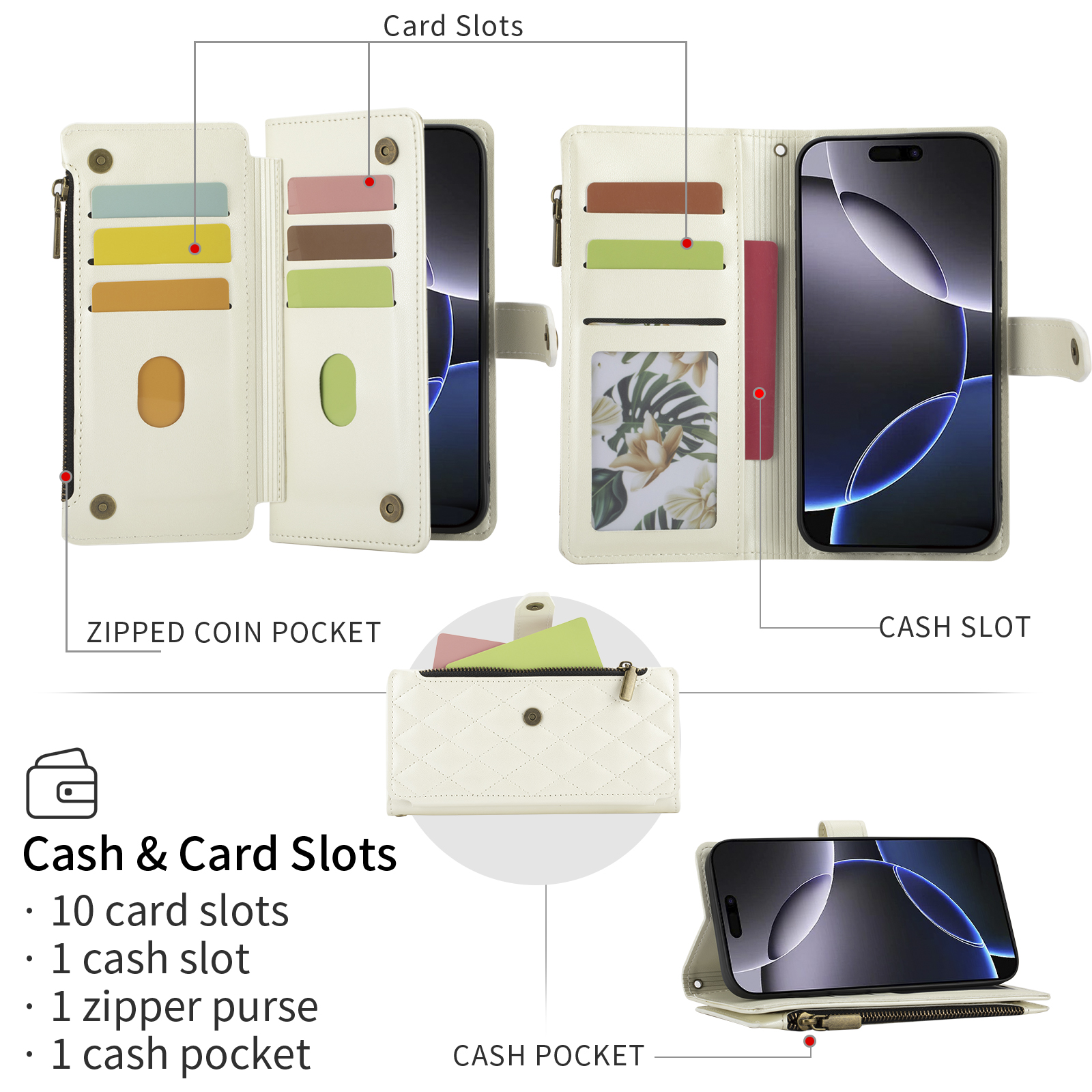 Sleek Desktop Docking Station with Convenient Accessories Area