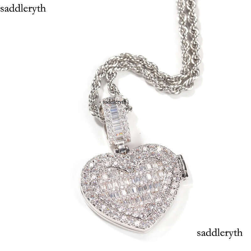 Custom Picture Necklaces Fashion Gold Plated Iced Out Lockets Heart Pendant Necklace Mens Hip Hop Jewelry f8 2f 38