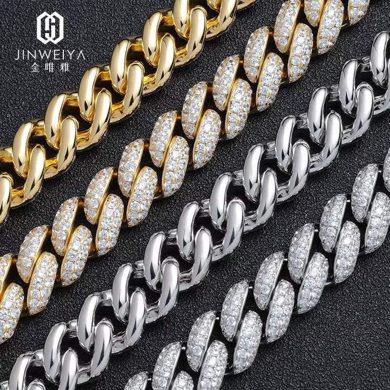 Customized Trend S925 Moissanite VVS Moissanite Big Hip Hop Mens Rapper Diamond Chain Pendant Necklace Cuban Link Chain
