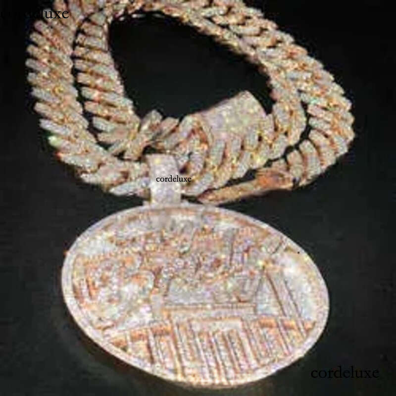 Custom Hip Hop Jewelry Rapper Letter Iced Out Baguette Initial Vvs Moissanite Pendant 41