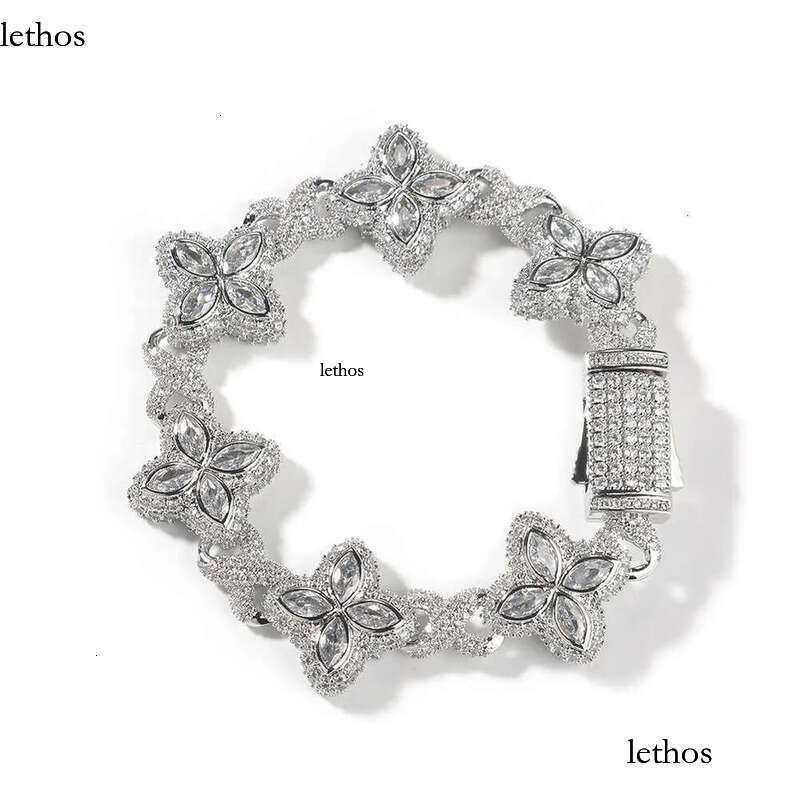Hip hop Rap Unlimited Clover Bracelet Fashion Trendy Cool Pi Handsome High End 5A Zircon Color Handmade Jewelry