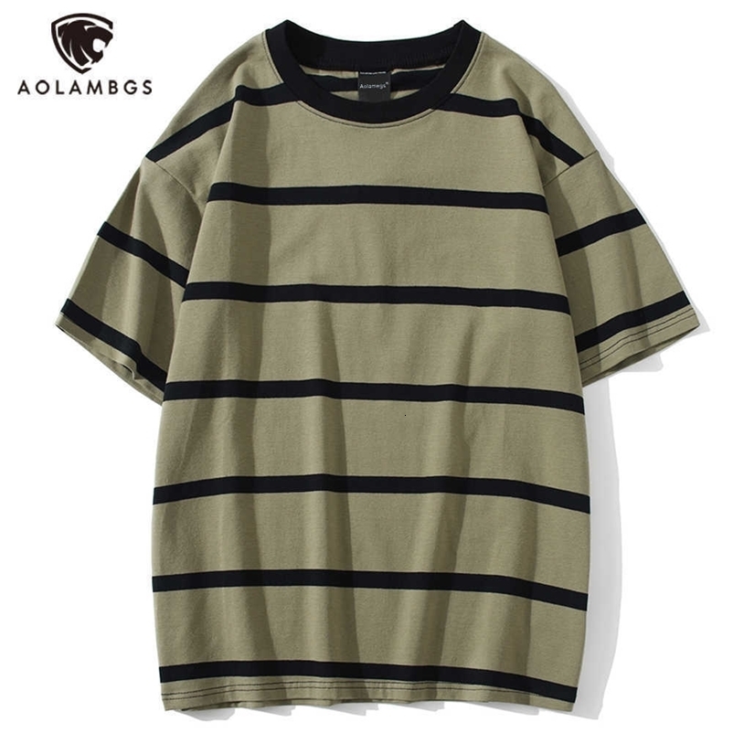 Aolamegs Men T Shirt Color Block Print 3 color Optional Tee Shirts Simple High Street Basic All-match Cargo Tops Male Streetwear 210715