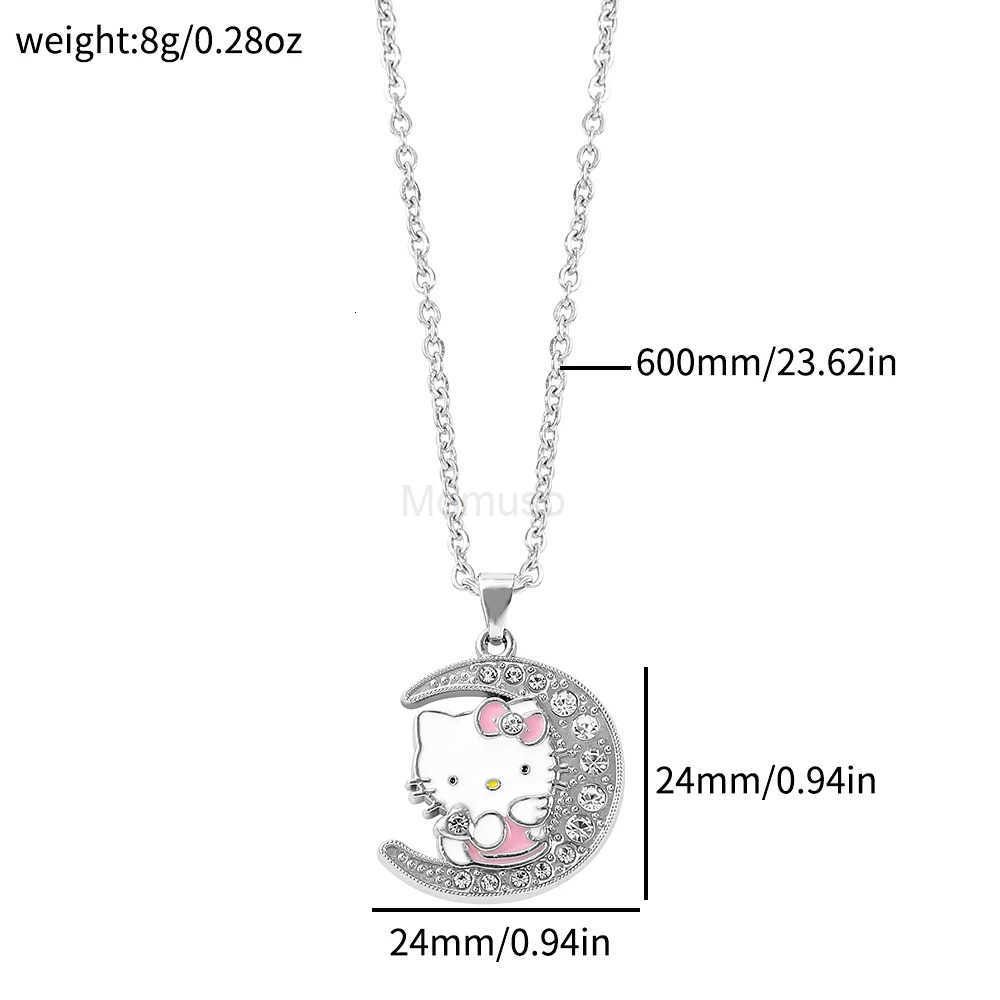 Sanrio 2pcsset fashion exquisite cartoon cute hello Kitty trendy inlaid rhinestone jewelry set suitable for daily wear suitable as a L250925