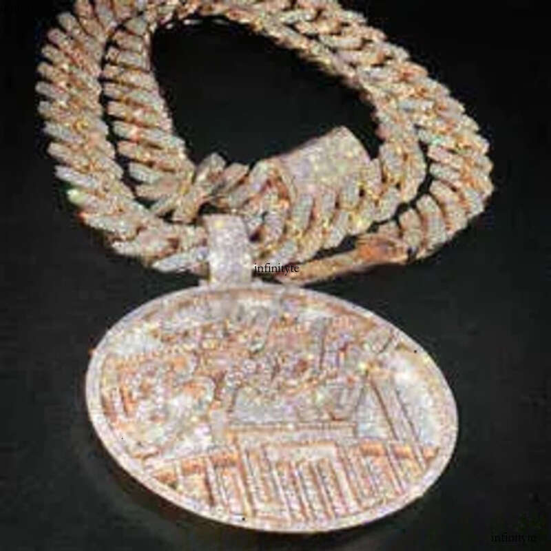 Custom Hip Hop Jewelry Rapper Letter Iced Out Baguette Initial Vvs Moissanite Pendant aaa