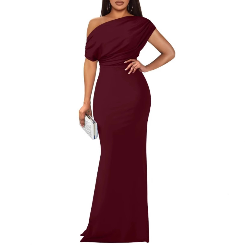 Spring French Elegant Sleeveless Off-Shoulder High-End Slim Fit Long Formal Party Dress