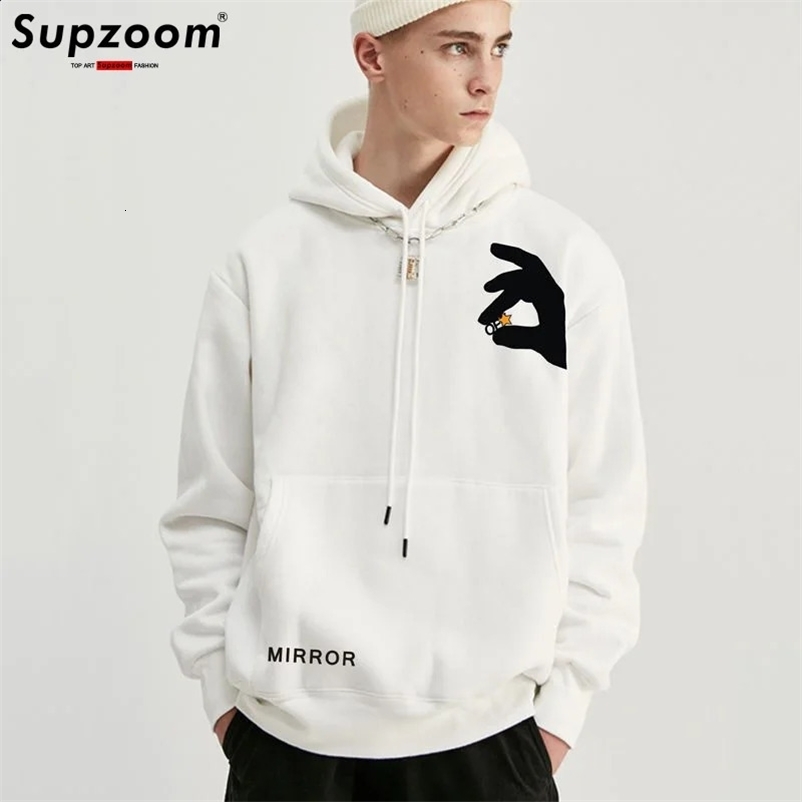 Supzoom Top Fashion Sweater Casual Full Hooded Cotton Hip Hop Wool Hoodie Mens Style 241203