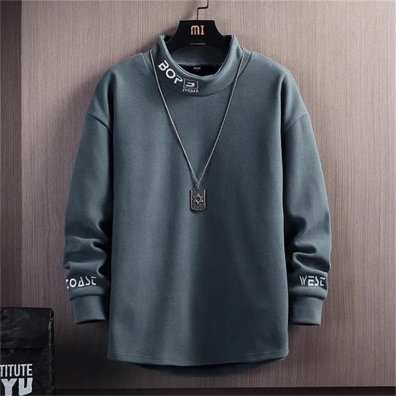 Men's Hoodies Sweatshirts Stand Collar Sweatshirts Hoodies Men Tops Spring Autumn Mens Embroidery Hip Hop Sweatshirt Loose Hoodie Men Casual Pull